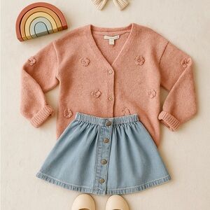 Primark Blush Knit Cardigan with Floral Accents